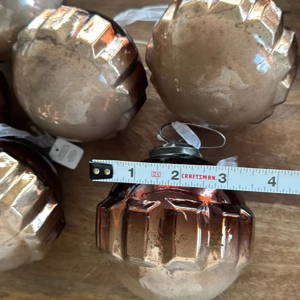 Christmas Ornaments From Dillard's Trimmings 6 Brown & Cream Ombre Rounded Glass